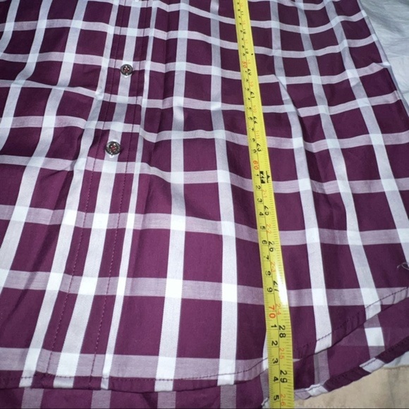 Bugatchi Shaped Fit Buttonup Graph Plaid Dress Shirt Embroidered Logo Sz M - Picture 4 of 14